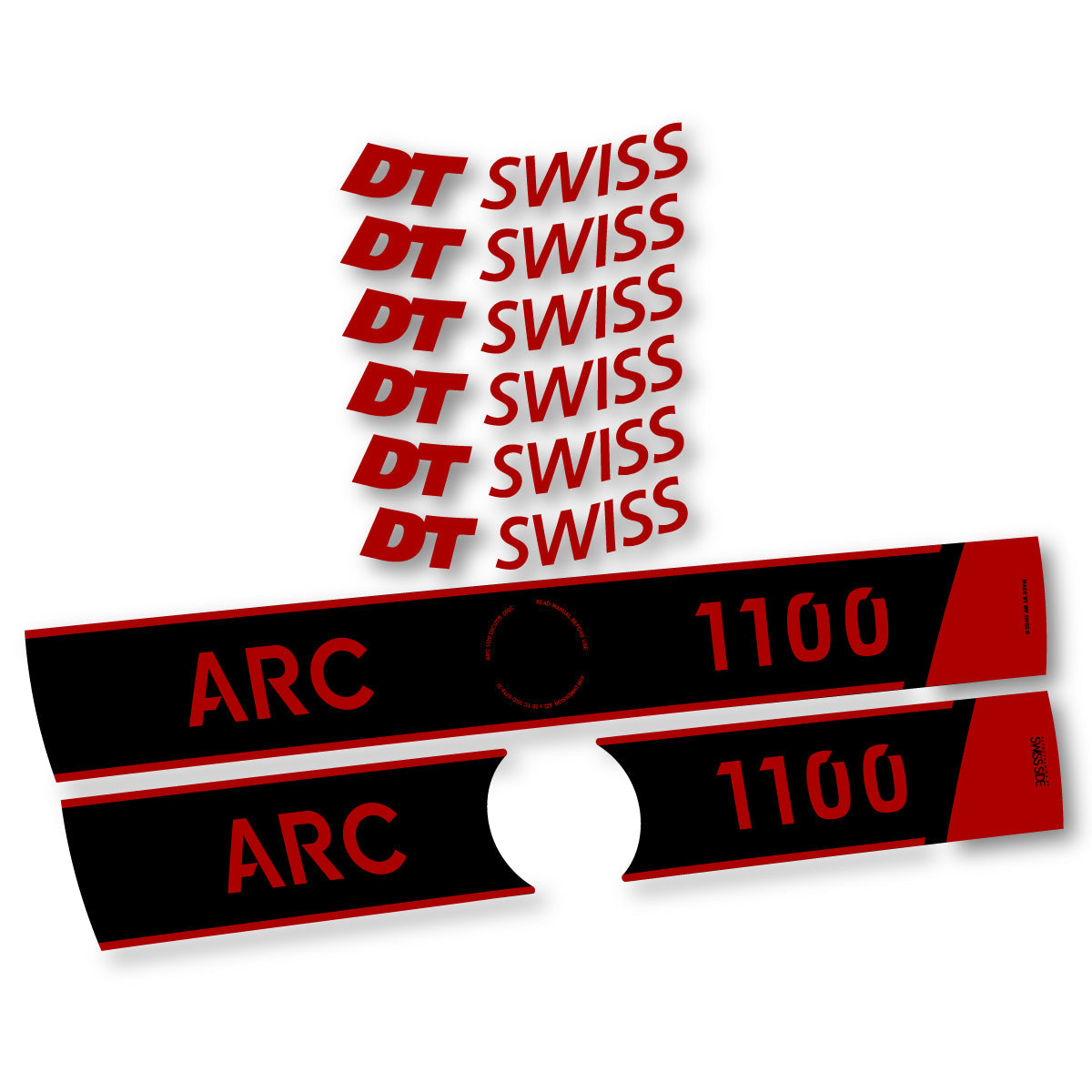 Adesivi Cerchi Bici da Corsa DT Swiss ARC 1100 Disc 2025-2026 50 mm in vinile - Rosso Scuro