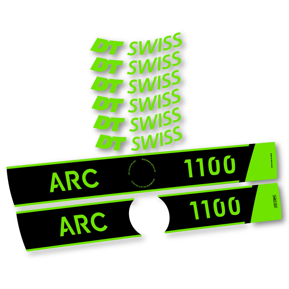 Adesivi Cerchi Bici da Corsa DT Swiss ARC 1100 Disc 2025-2026 50 mm in vinile - Verde Pistacchio