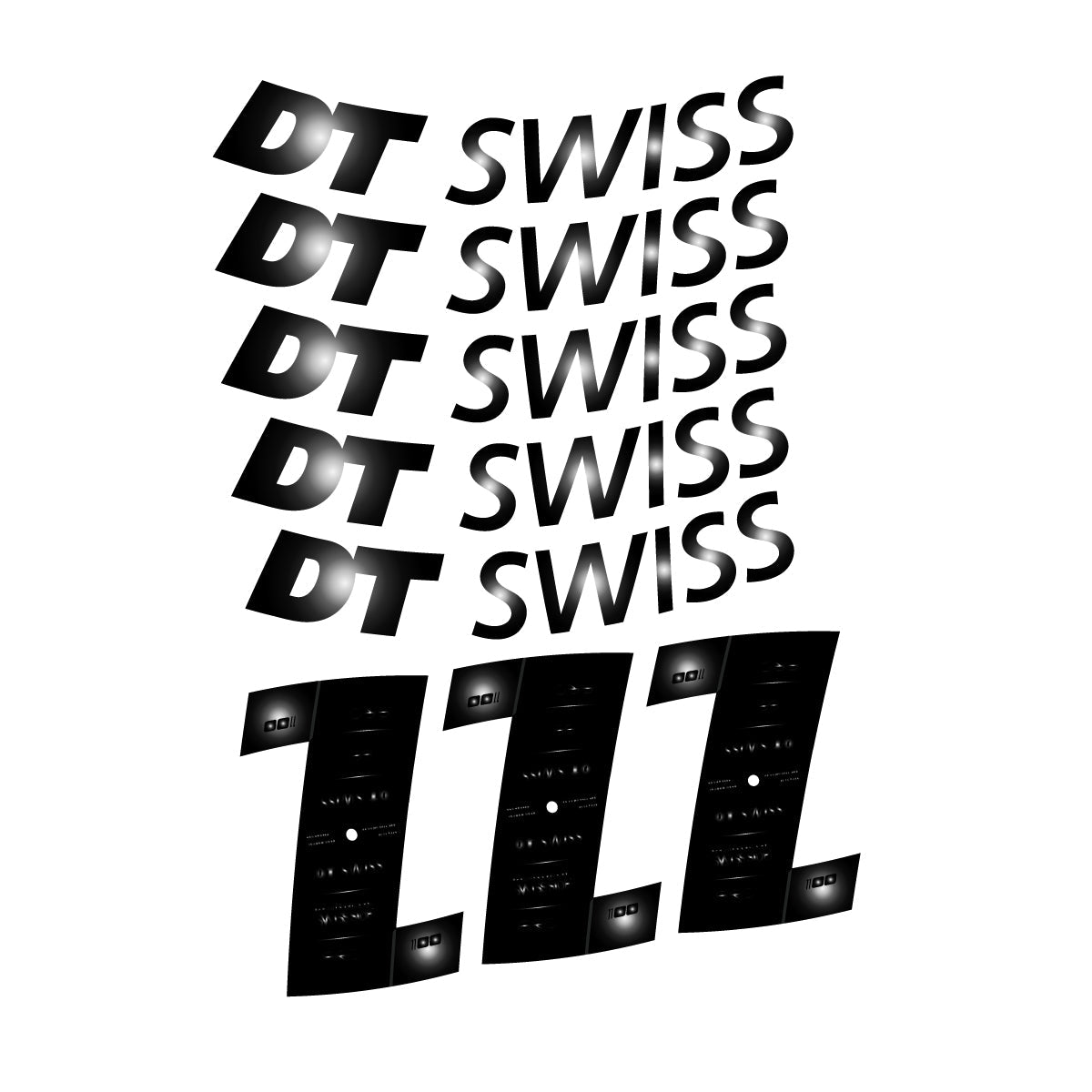 Adesivi Cerchi Bici DT Swiss ARC 1100 62mm 2020-2026 in vinile - Nero