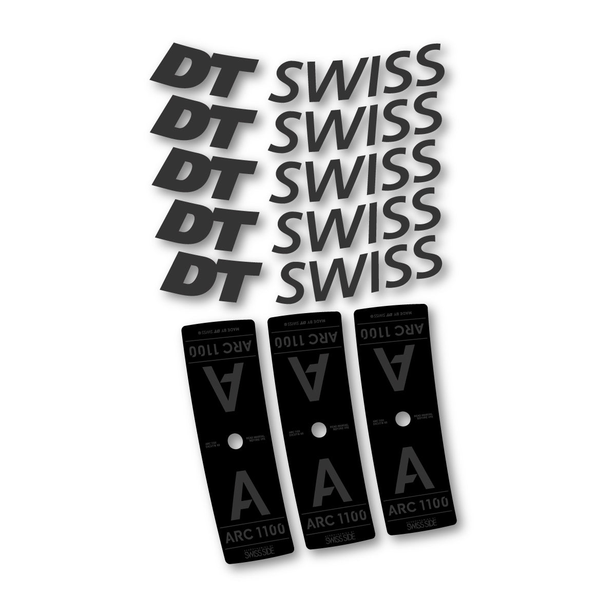 Adesivi Cerchi Bici DT Swiss ARC 1100 85mm 2025-2026 in vinile - Grigio Antracite