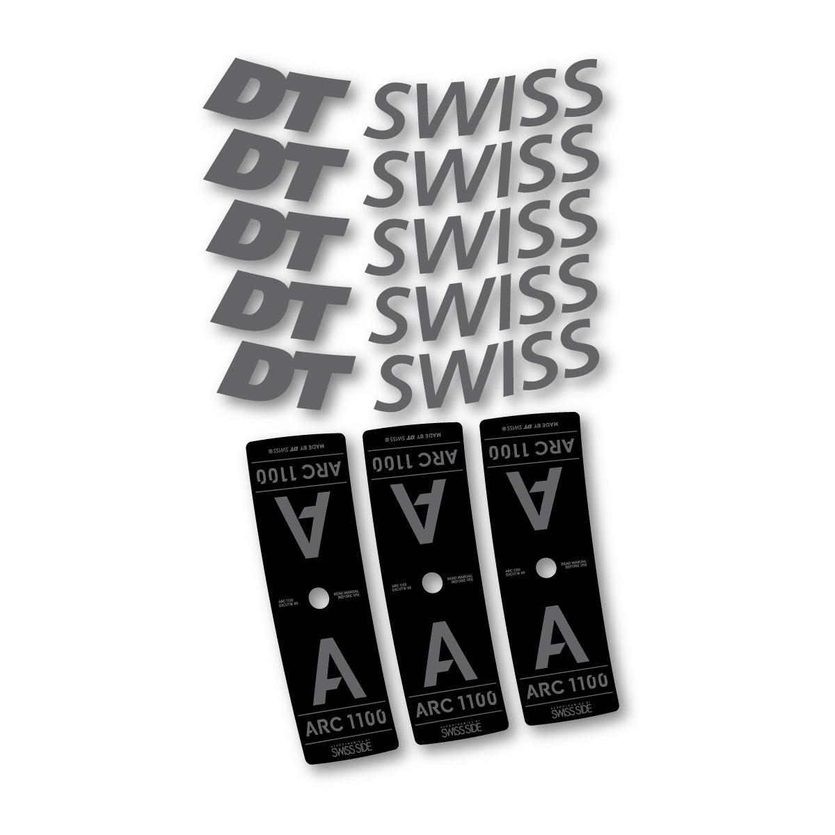 Adesivi Cerchi Bici DT Swiss ARC 1100 85mm 2025-2026 in vinile - Grigio Mistico