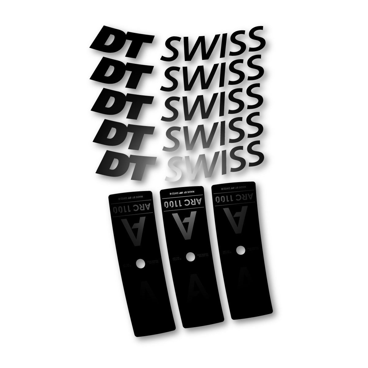 Adesivi Cerchi Bici DT Swiss ARC 1100 85mm 2025-2026 in vinile - Nero