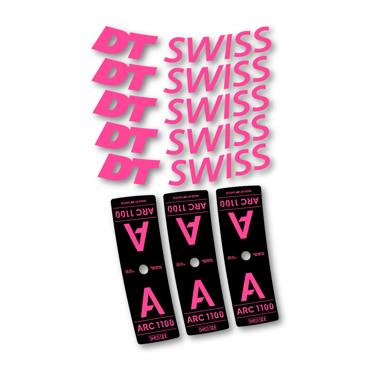 Adesivi Cerchi Bici DT Swiss ARC 1100 85mm 2025-2026 in vinile - Rosa Confetto