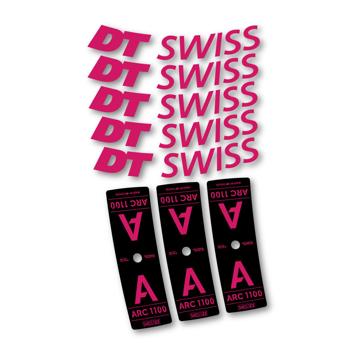 Adesivi Cerchi Bici DT Swiss ARC 1100 85mm 2025-2026 in vinile - Rosa Scuro