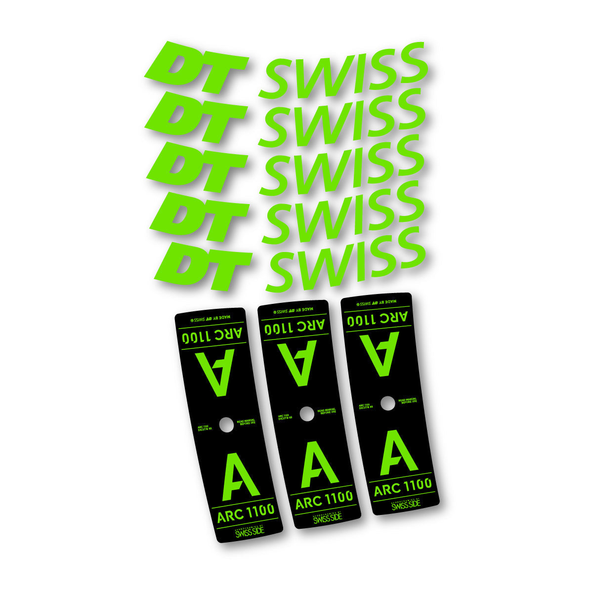 Adesivi Cerchi Bici DT Swiss ARC 1100 85mm 2025-2026 in vinile - Verde Pistacchio