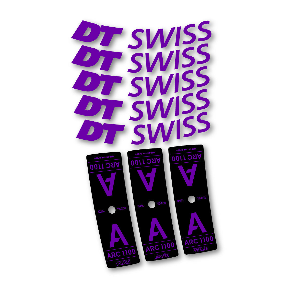 Adesivi Cerchi Bici DT Swiss ARC 1100 85mm 2025-2026 in vinile - Viola
