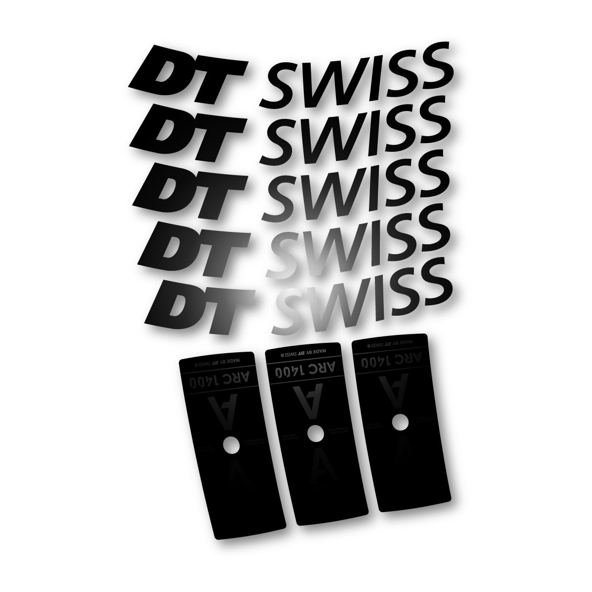 Adesivi Cerchi Bici DT Swiss ARC 1400 55mm 2025-2026 in vinile - Nero