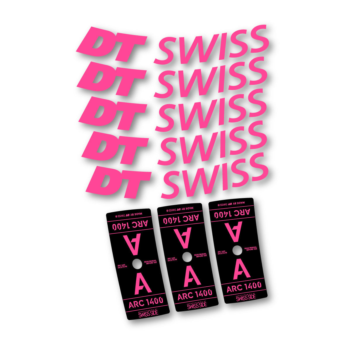 Adesivi Cerchi Bici DT Swiss ARC 1400 55mm 2025-2026 in vinile - Rosa Confetto