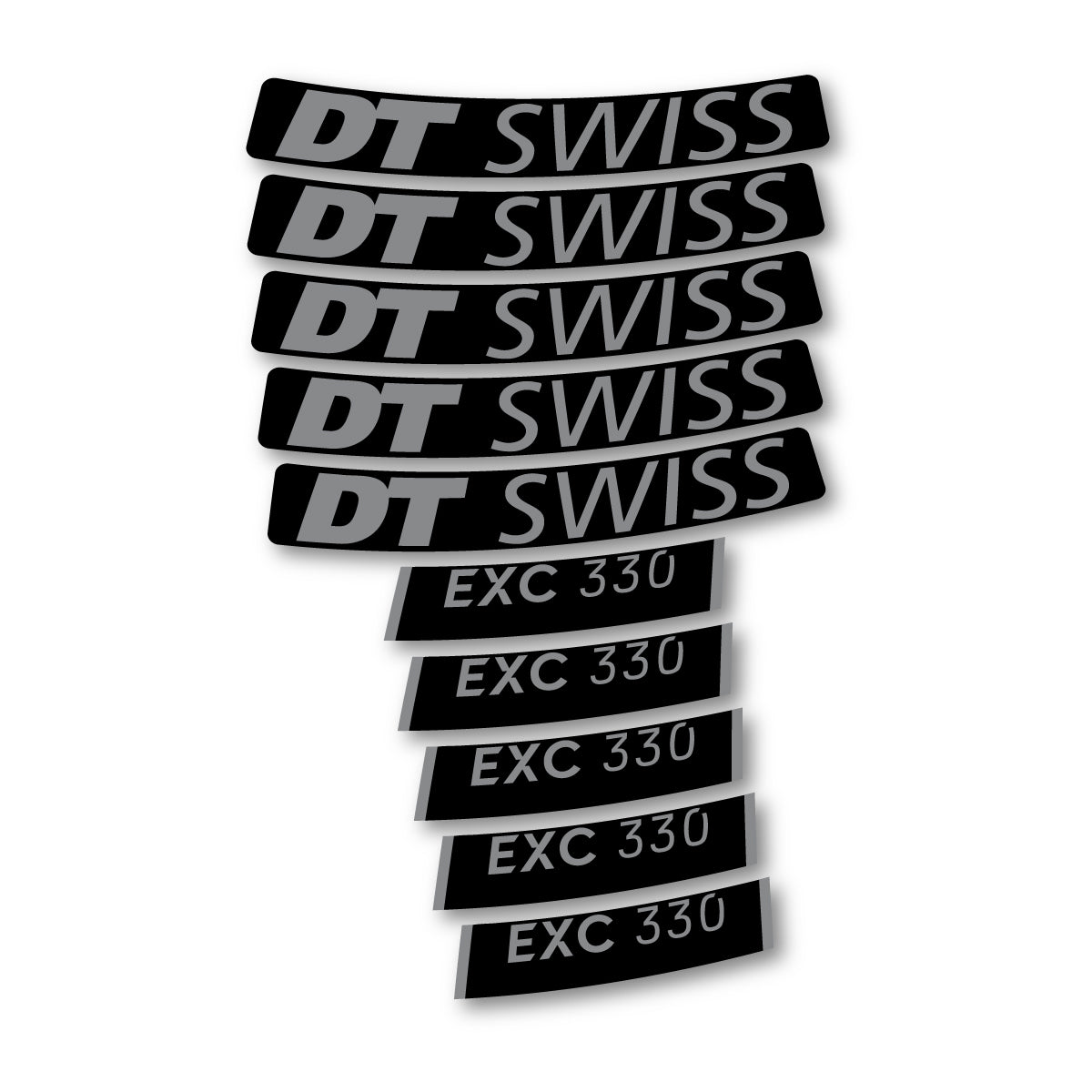 Adesivi Cerchi Bici DT Swiss EXC 330 2023-2026 in vinile - Grigio Topo