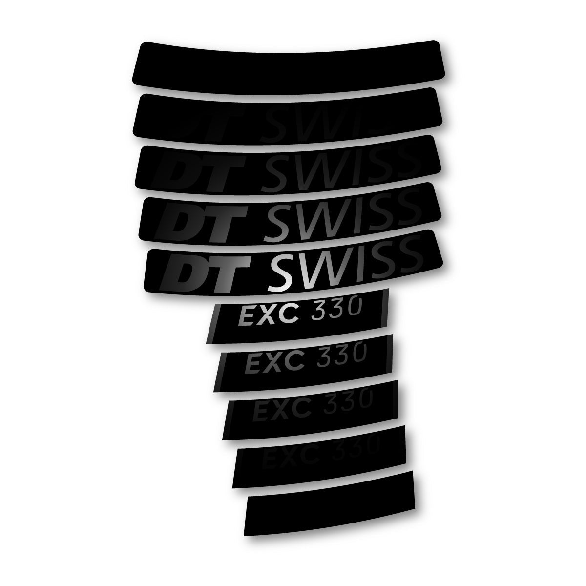Adesivi Cerchi Bici DT Swiss EXC 330 2023-2026 in vinile - Nero