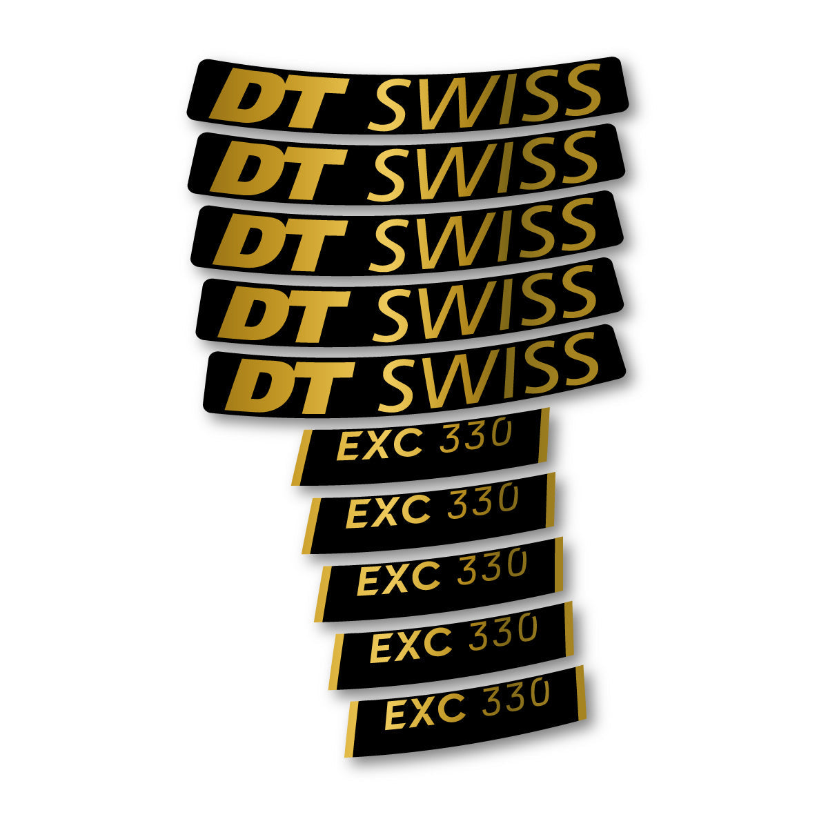Adesivi Cerchi Bici DT Swiss EXC 330 2023-2026 in vinile - Oro