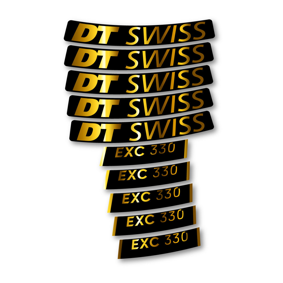 Adesivi Cerchi Bici DT Swiss EXC 330 2023-2026 in vinile - Oro Cromato