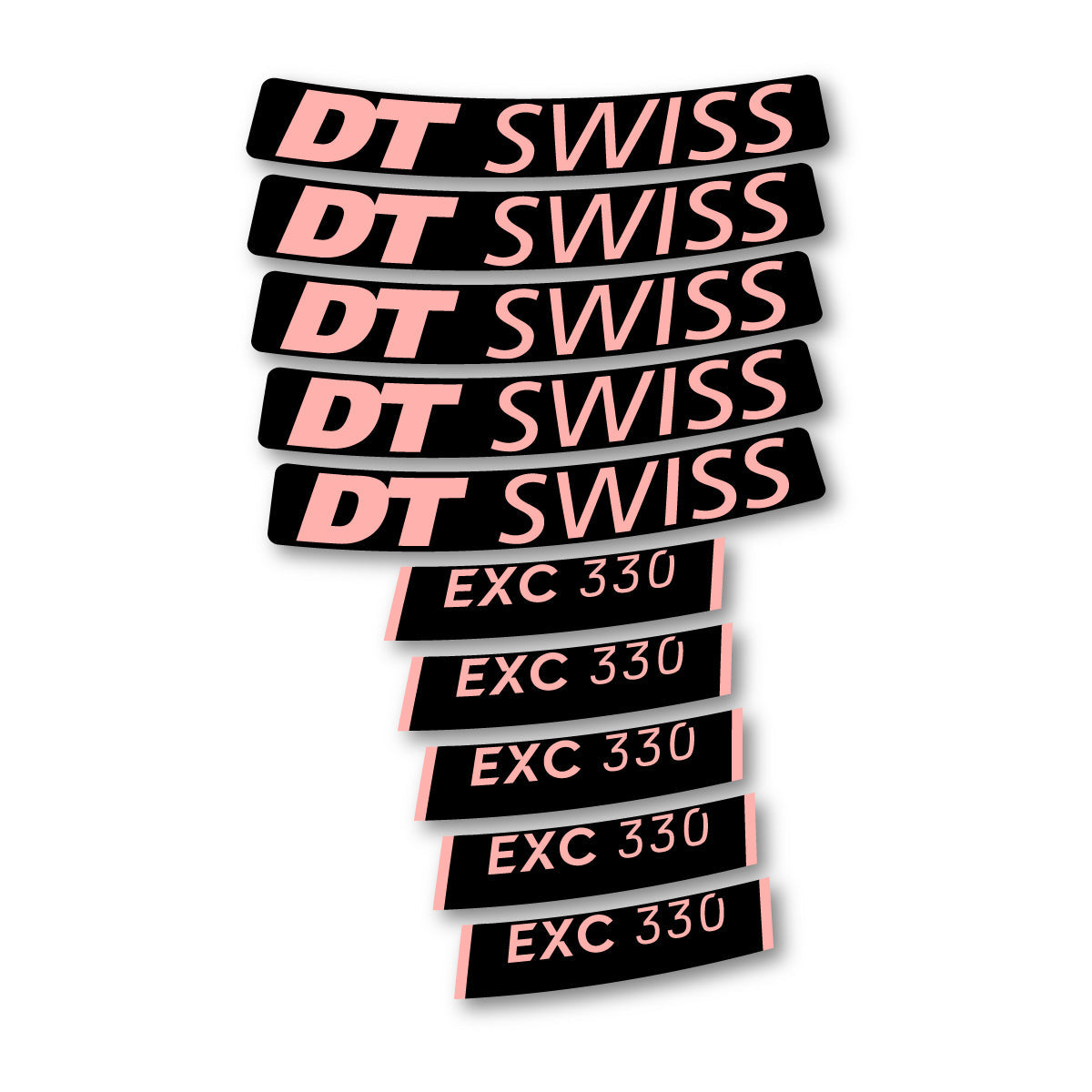 Adesivi Cerchi Bici DT Swiss EXC 330 2023-2026 in vinile - Rosa Salmone