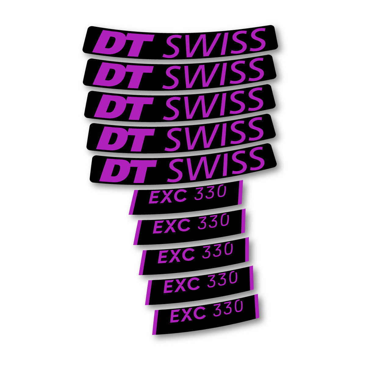 Adesivi Cerchi Bici DT Swiss EXC 330 2023-2026 in vinile - Rosa Viola