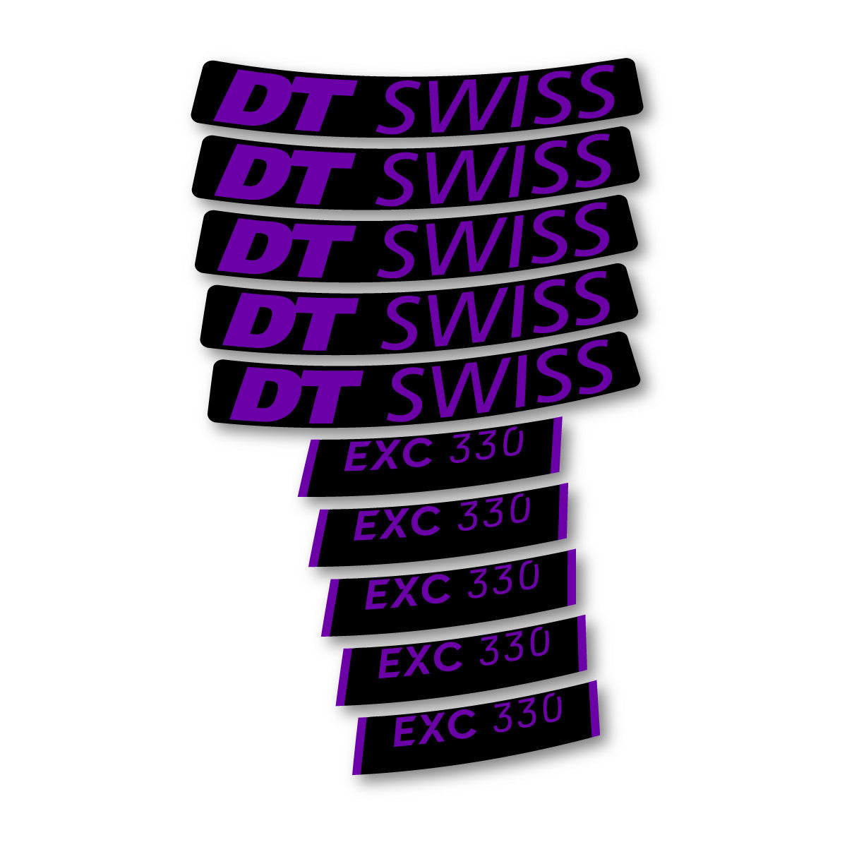 Adesivi Cerchi Bici DT Swiss EXC 330 2023-2026 in vinile - Viola