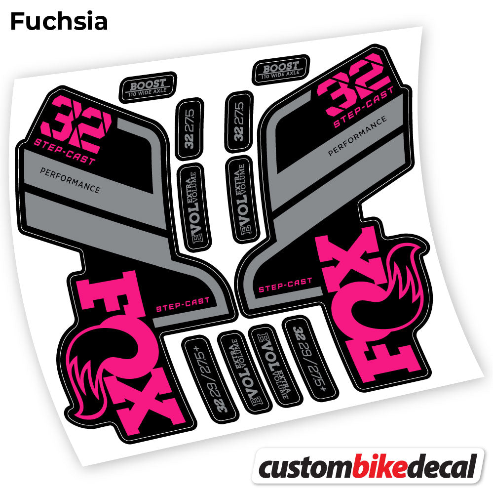 Adesivi Forcella Fox 32 SC Performance Step Cast 2021 in vinile - Fucsia