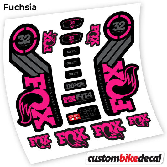 Adesivi Forcella Fox 32 Performance 2016 in vinile - Fucsia