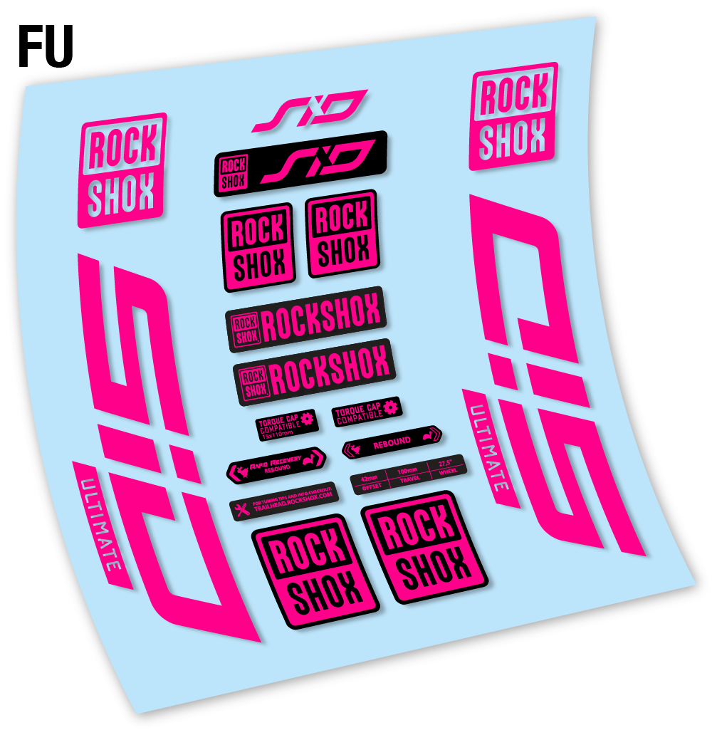 Adesivi Forcella Rock Shox Sid Ultimate 2021 27.5" in vinile - Fucsia