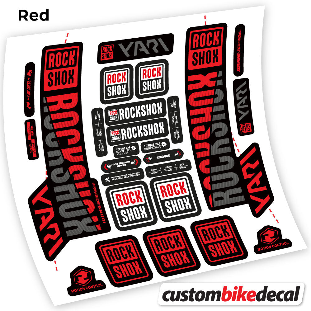 Adesivi Forcella Rock Shox Yari 2018 in vinile - Rosso