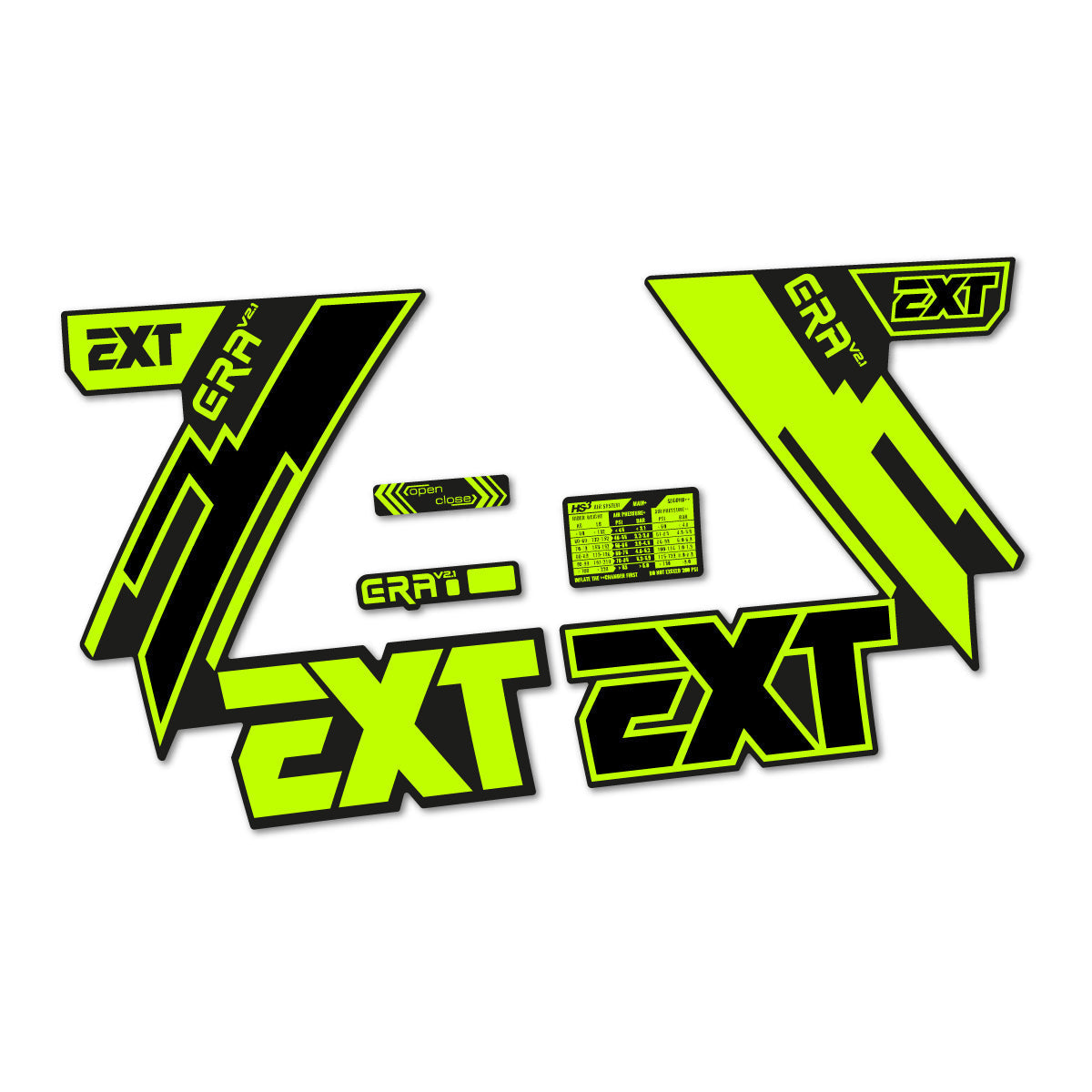 Adesivi Forcella EXT Era V2.1 2025 in vinile - Lime Neon