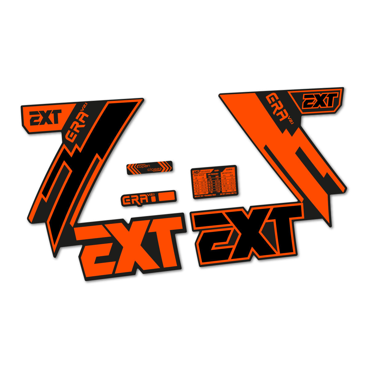 Adesivi Forcella EXT Era V2.1 2025 in vinile - Arancione Neon