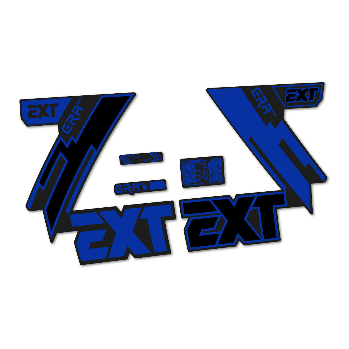 Adesivi Forcella EXT Era V2.1 2025 in vinile - Blu Oltremare