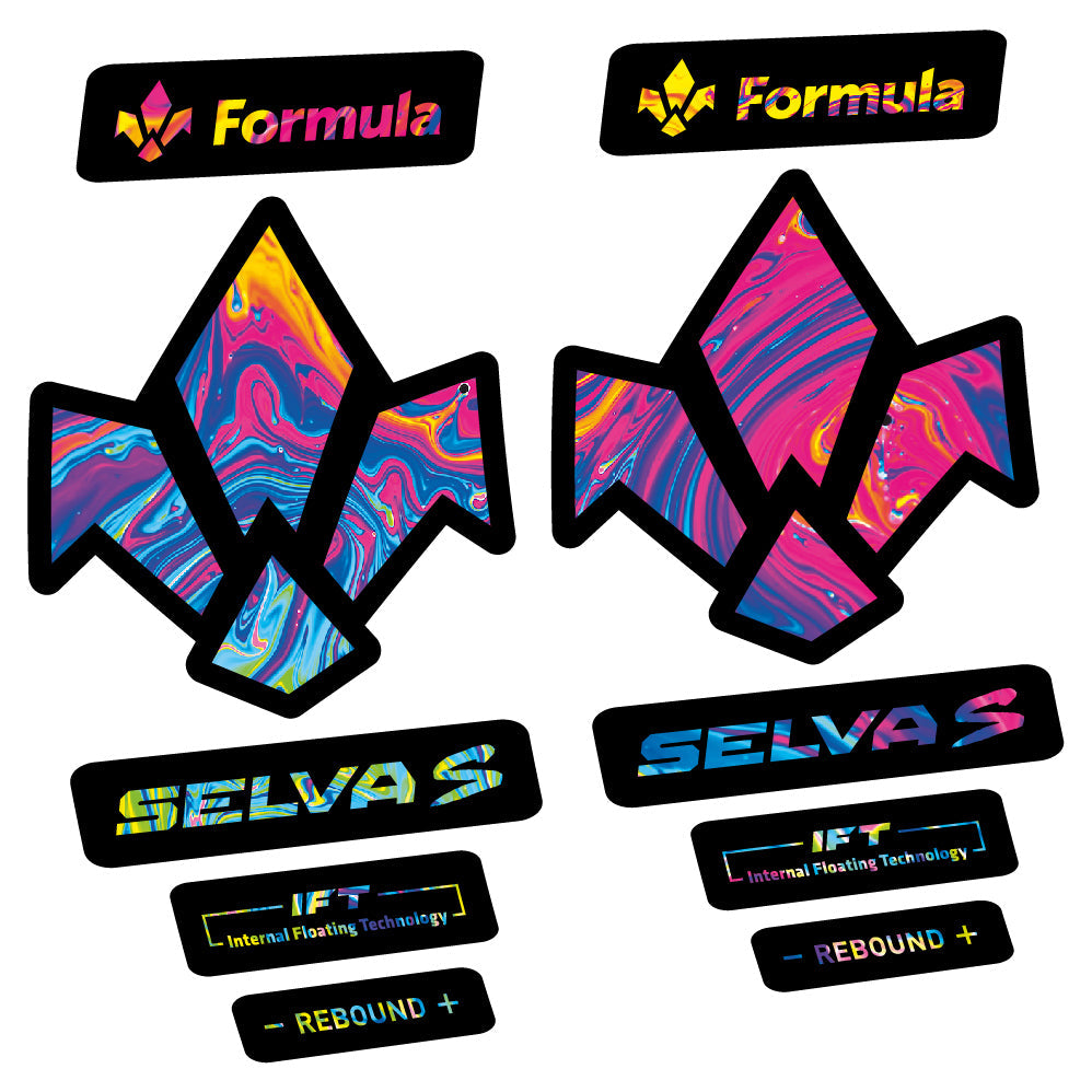 Adesivi Forcella Formula Selva S 2019 in vinile - Arcobaleno Psichedelico