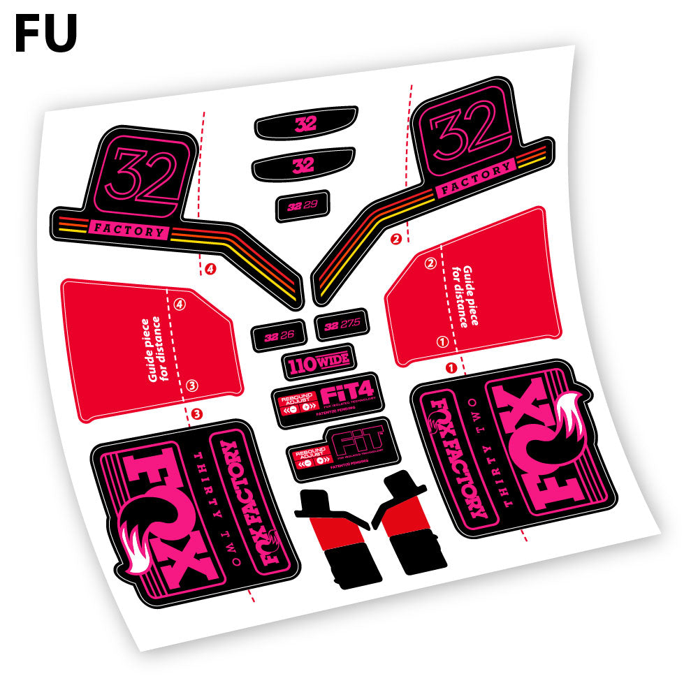 Adesivi Forcella Fox Factory Float 32 Kashima 2016 in vinile - Fucsia