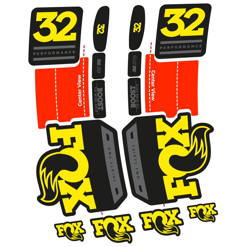 Adesivi Forcella Fox 32 Performance 2019 in vinile - Giallo