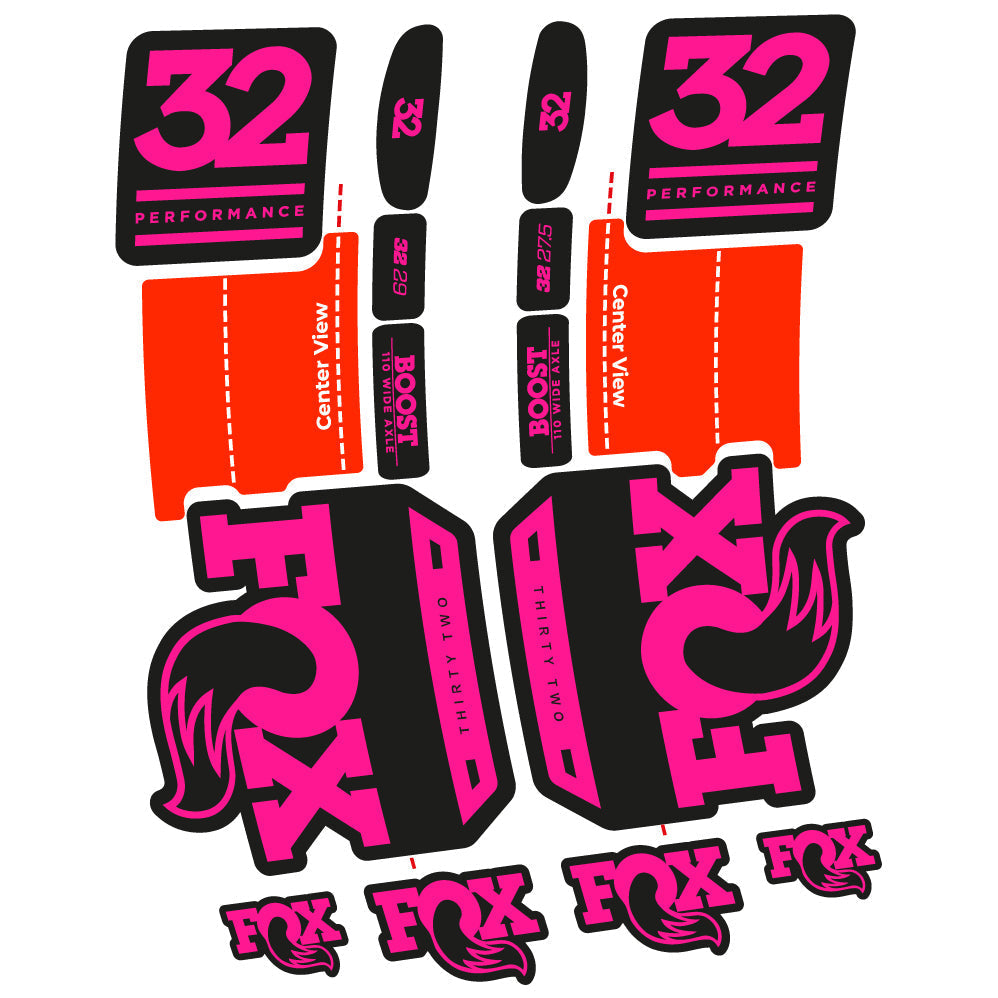 Adesivi Forcella Fox 32 Performance 2019 in vinile - Rosa Neon