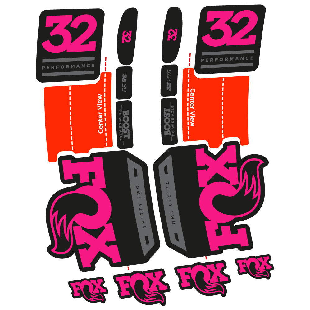 Adesivi Forcella Fox 32 Performance 2019 in vinile - Fucsia