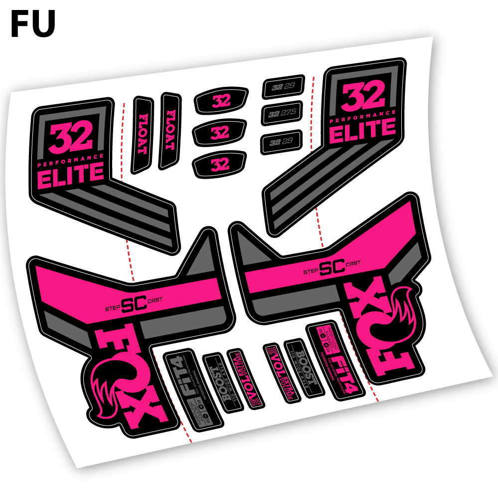 Adesivi Forcella Fox SC 32 Elite Performance 2018 in vinile - Fucsia