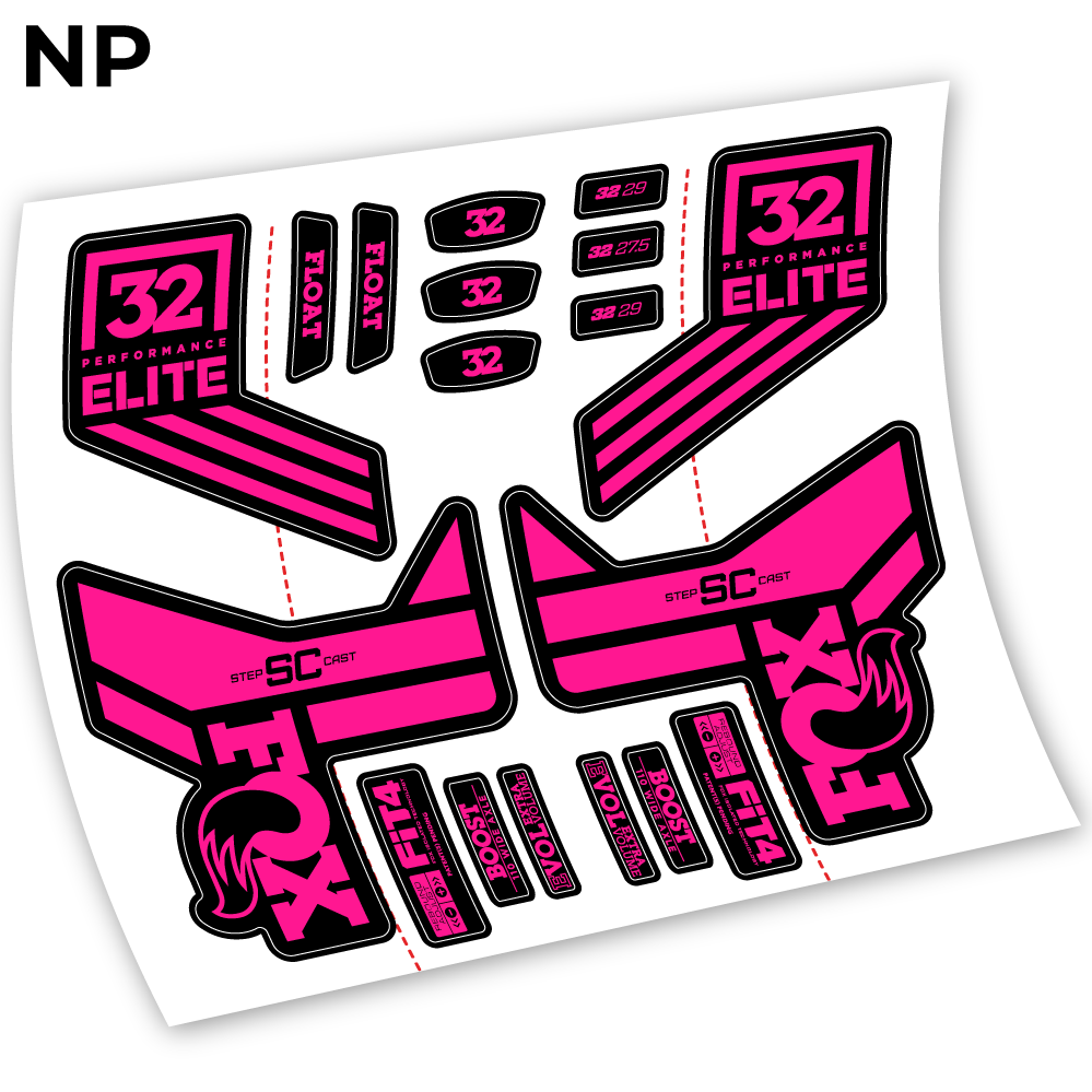 Adesivi Forcella Fox SC 32 Elite Performance 2018 in vinile - Rosa Neon
