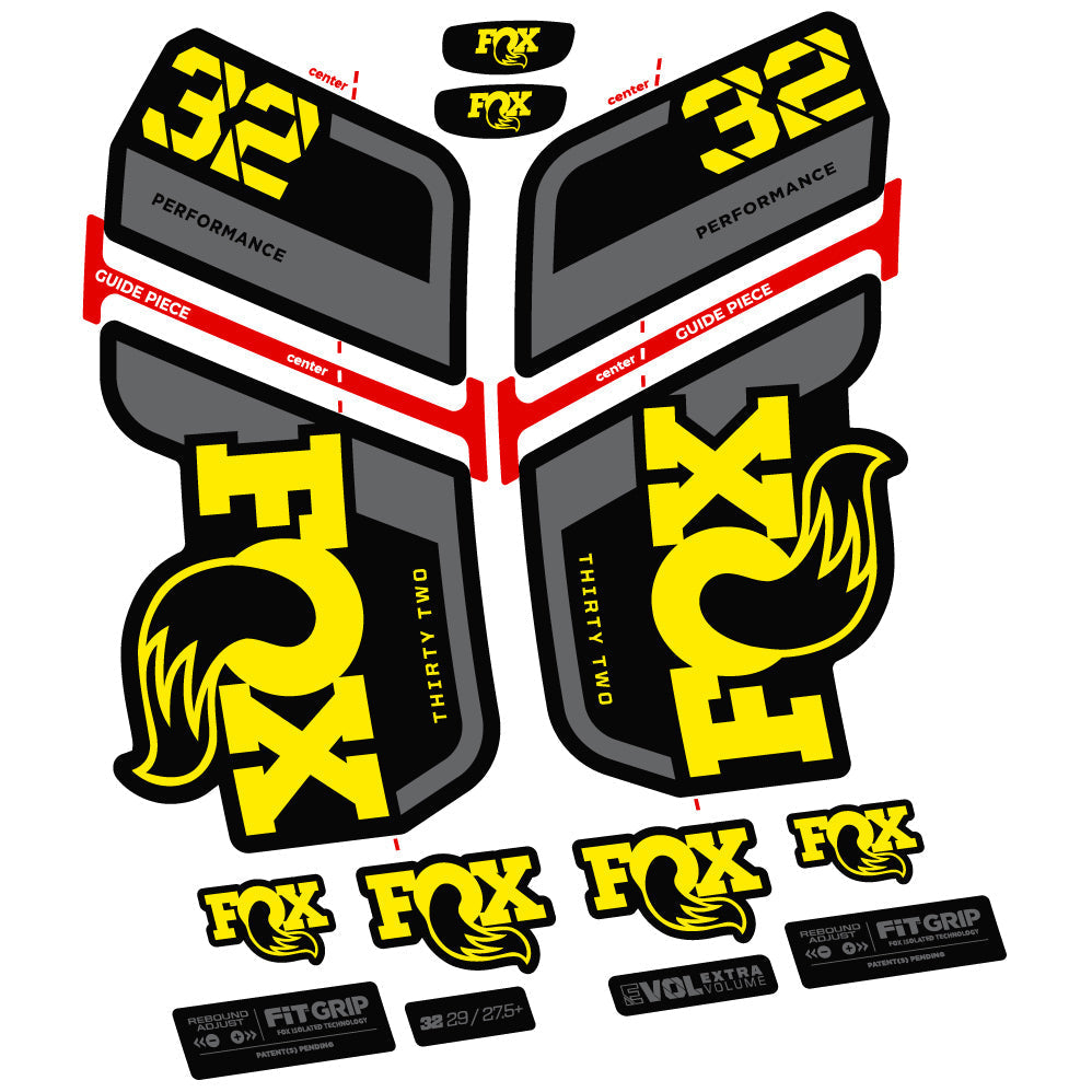 Adesivi Forcella Fox 32 Performance 2022 VEC in vinile - Giallo