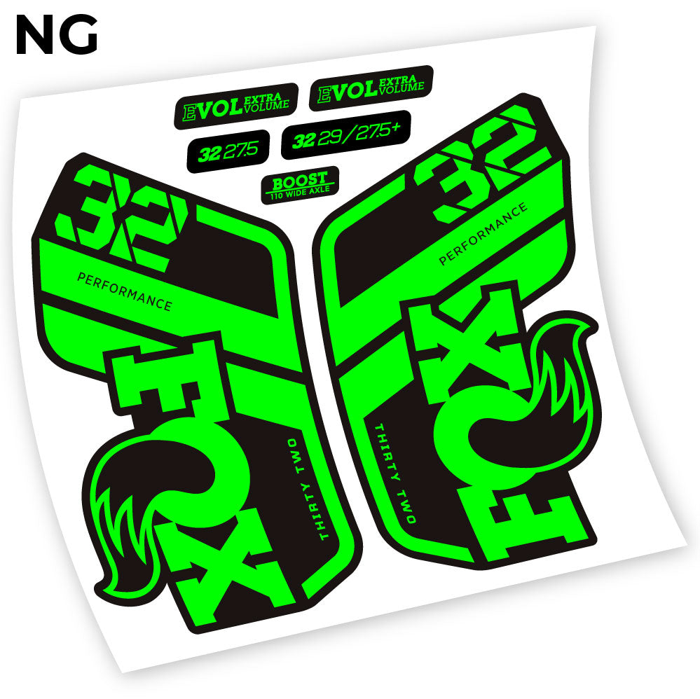 Adesivi Forcella Fox Performance 2021 in vinile - Verde Neon