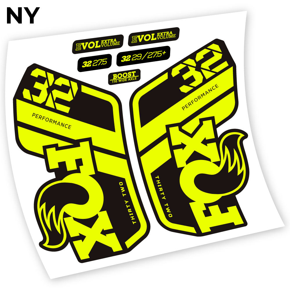 Adesivi Forcella Fox Performance 2021 in vinile - Giallo Neon