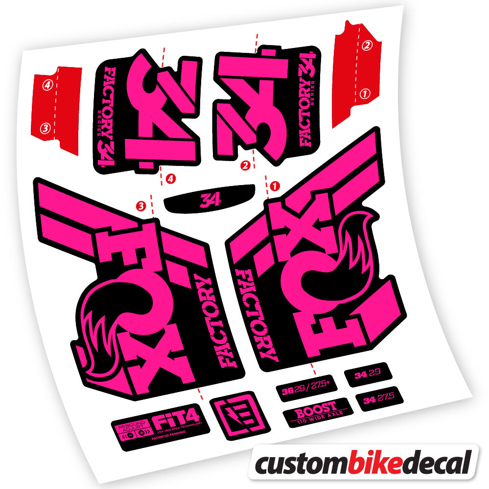 Adesivi Forcella Fox 34 Performance in vinile - Rosa Neon