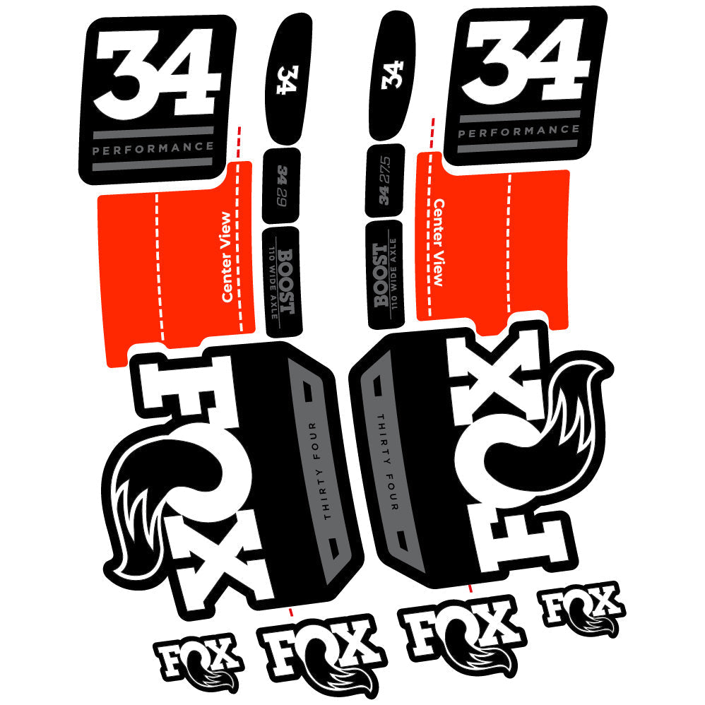 Adesivi Forcella Fox 34 Performance 2019 in vinile - Bianco