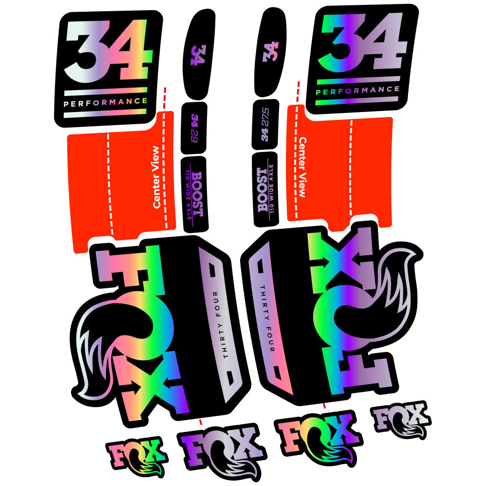 Adesivi Forcella Fox 34 Performance 2019 in vinile - Olografico