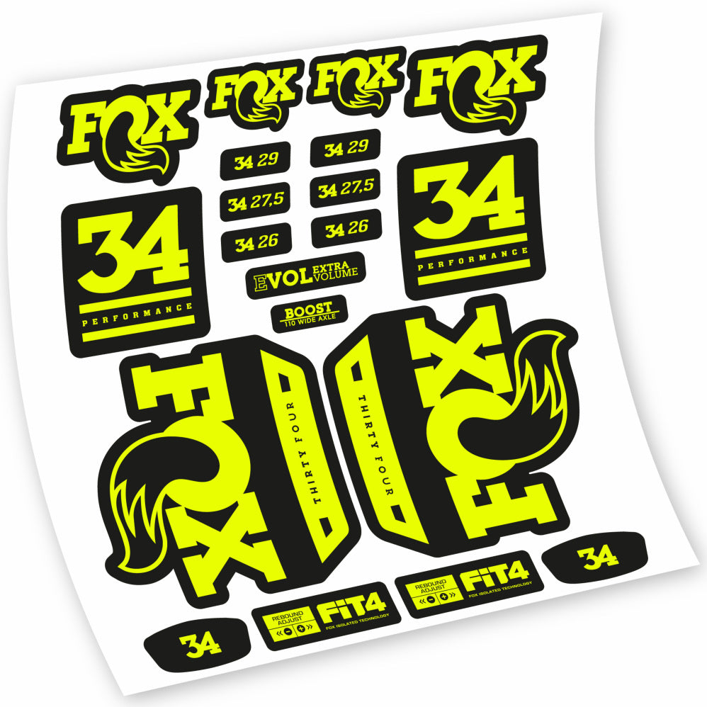 Adesivi Forcella Fox 34 Performance 2018 in vinile