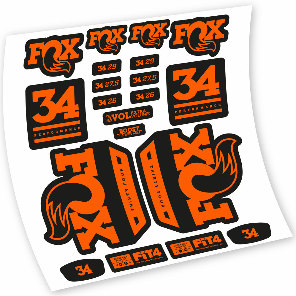 Adesivi Forcella Fox 34 Performance 2018 in vinile