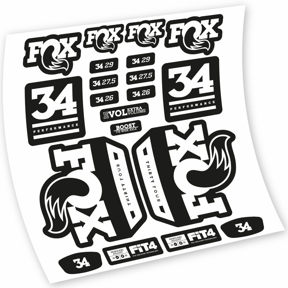 Adesivi Forcella Fox 34 Performance 2018 in vinile