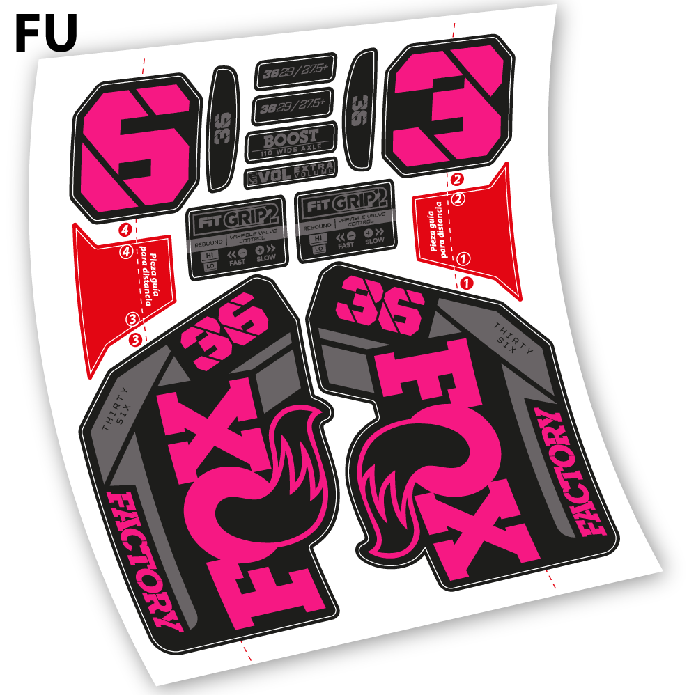 Adesivi Forcella Fox 36 2021-2023 in vinile - Fucsia