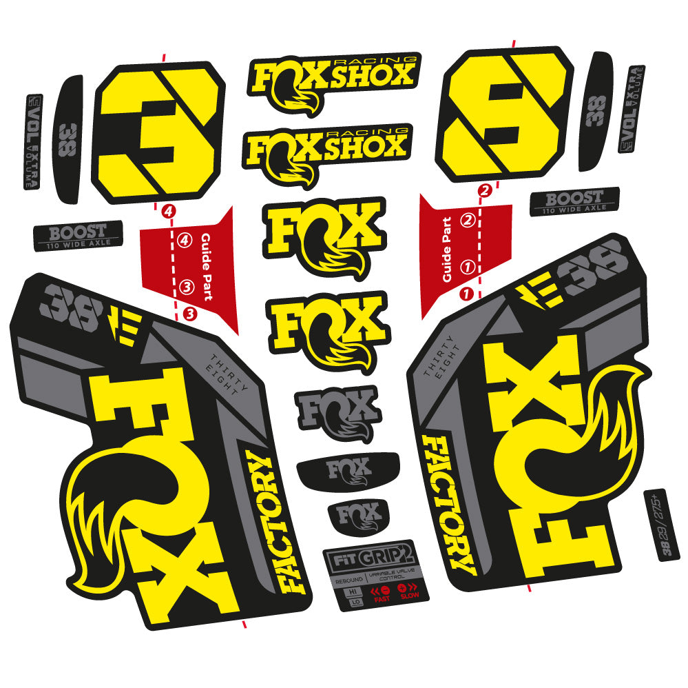 Adesivi Forcella Fox 38 E- 2021 in vinile
