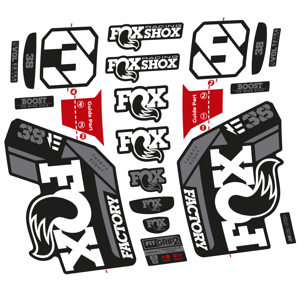 Adesivi Forcella Fox 38 E- 2021 in vinile