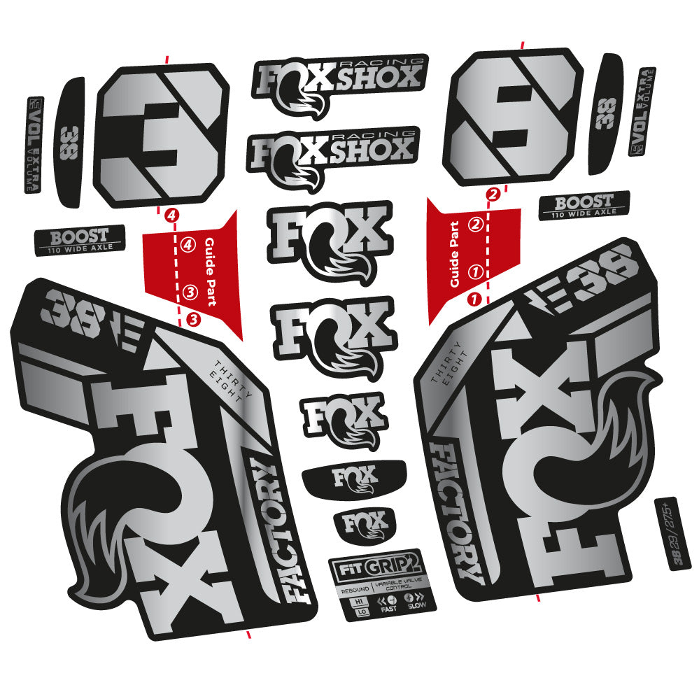 Adesivi Forcella Fox 38 E- 2021 in vinile
