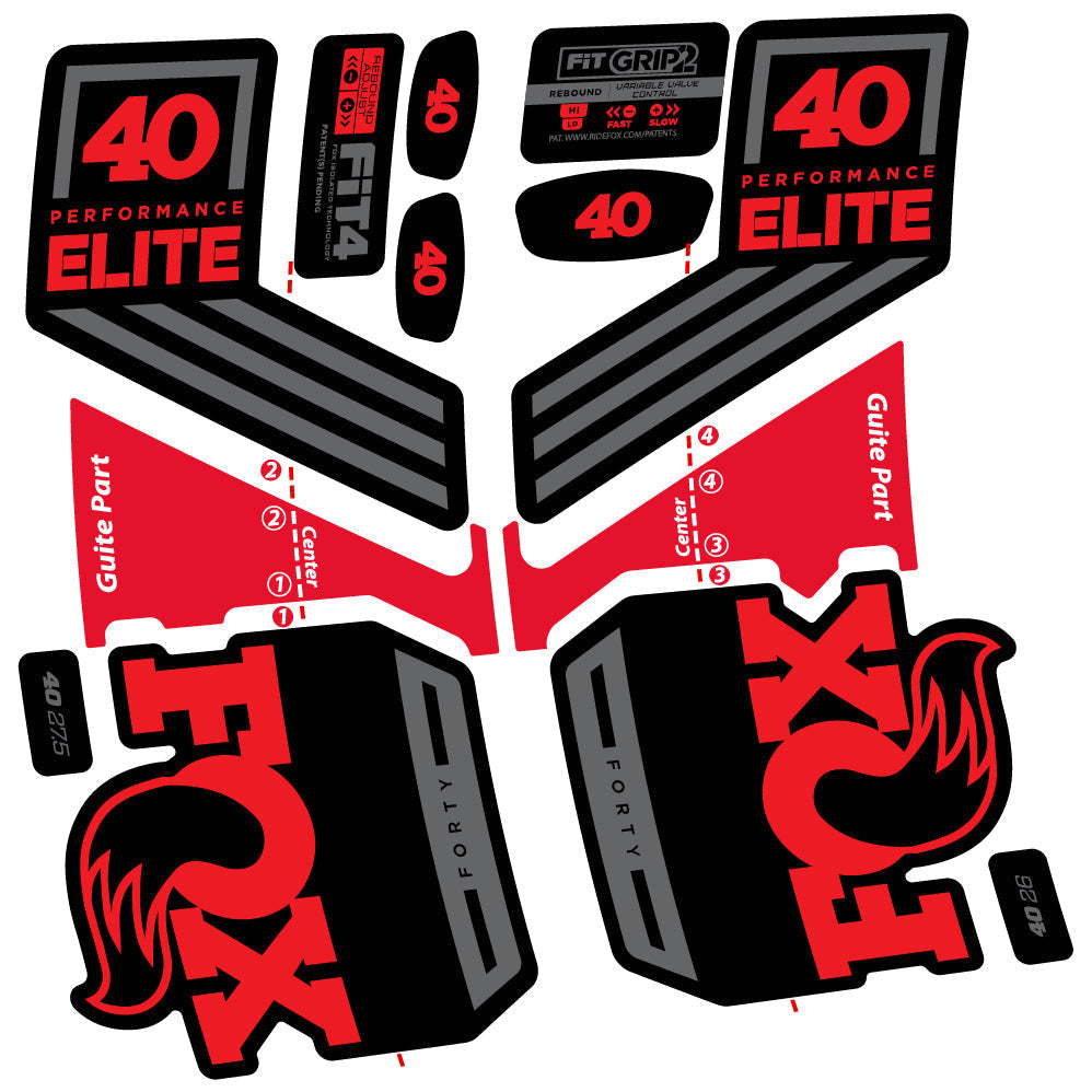 Adesivi Forcella Fox 40 Elite 2019 in vinile - Rosso
