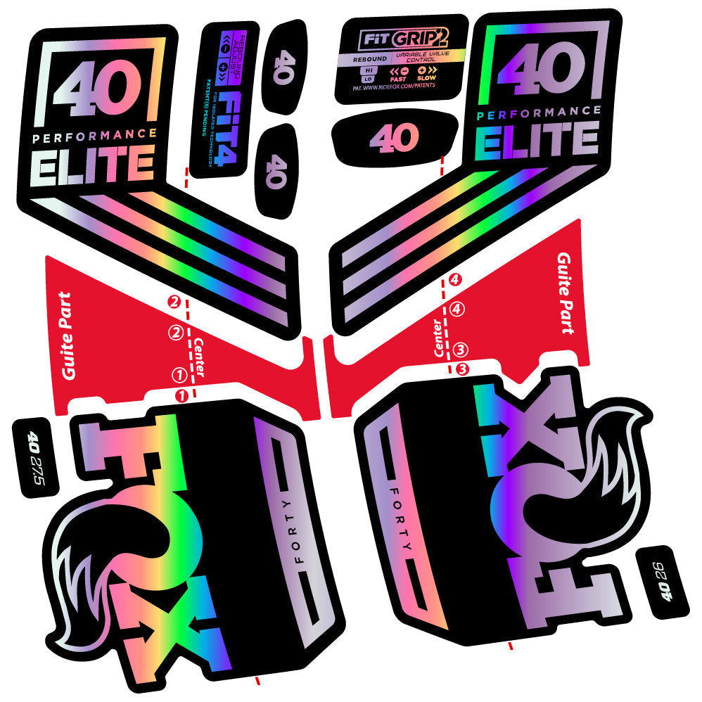 Adesivi Forcella Fox 40 Elite 2019 in vinile - Olografico