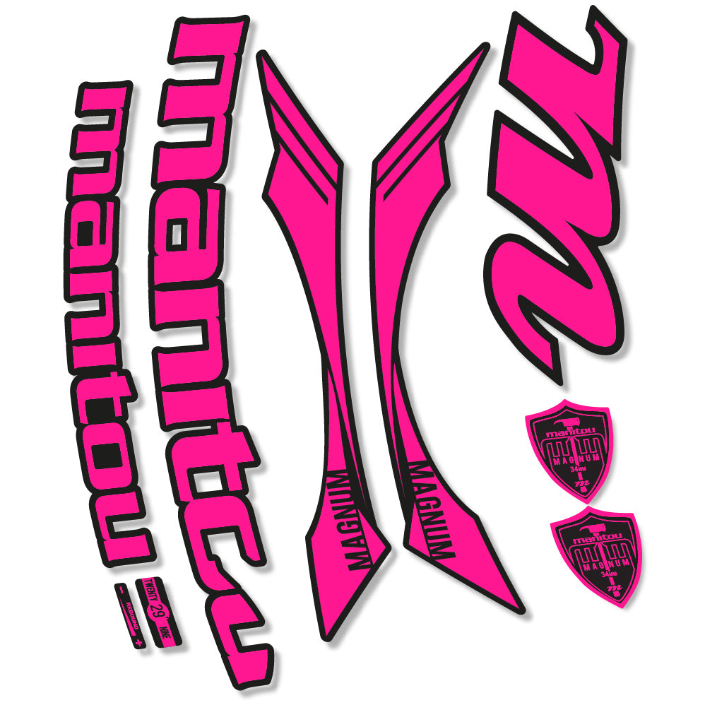 Adesivi Forcella Manitou Magnum 2015 in vinile - Rosa Neon