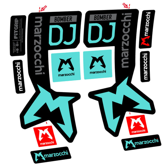 Adesivi Forcella Marzocchi Bomber DJ in vinile